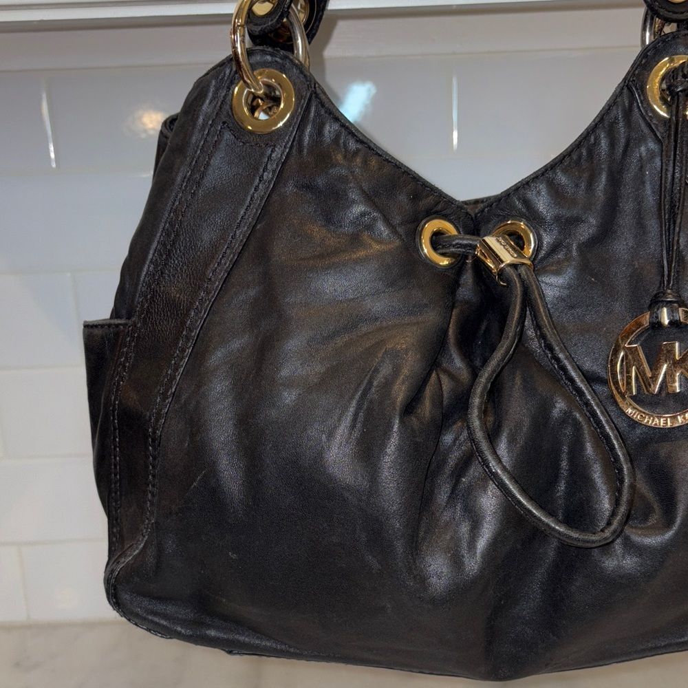 Michael Kors Bag Purse Handbag Leather Ludlow Drawstring Hobo Shoulder Bag - Picture 2 of 16